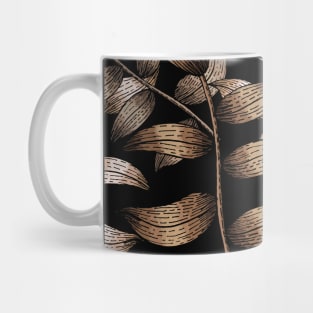 Hand drawn autumn leaves pattern design Mug